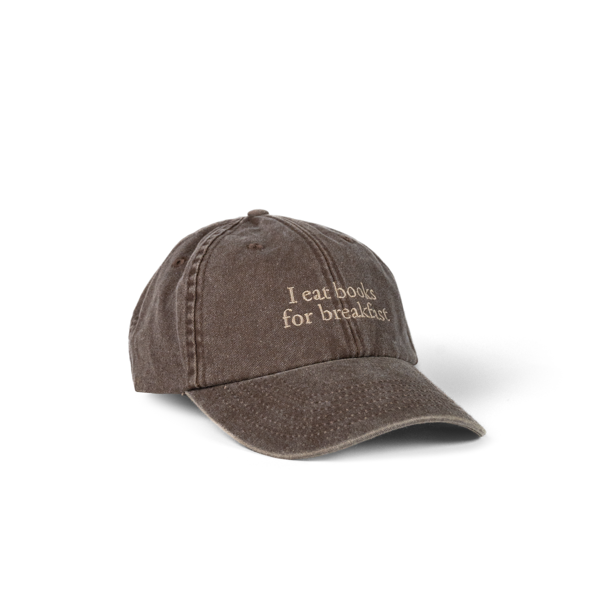 Laughter in the Dark Cap in washed brown, seen from the side